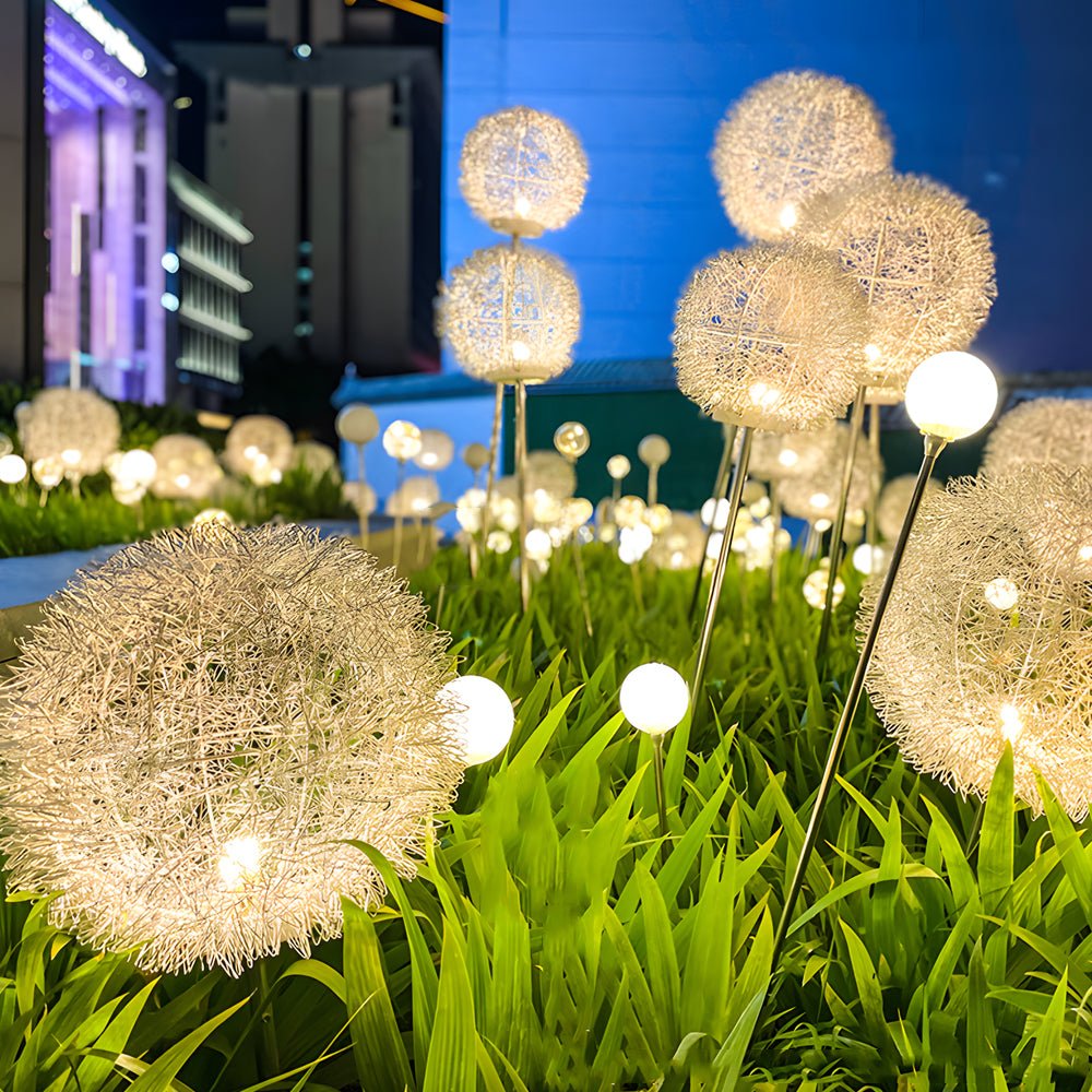 10-Piece Solar Dandelion LED Garden Pathway Lights Set