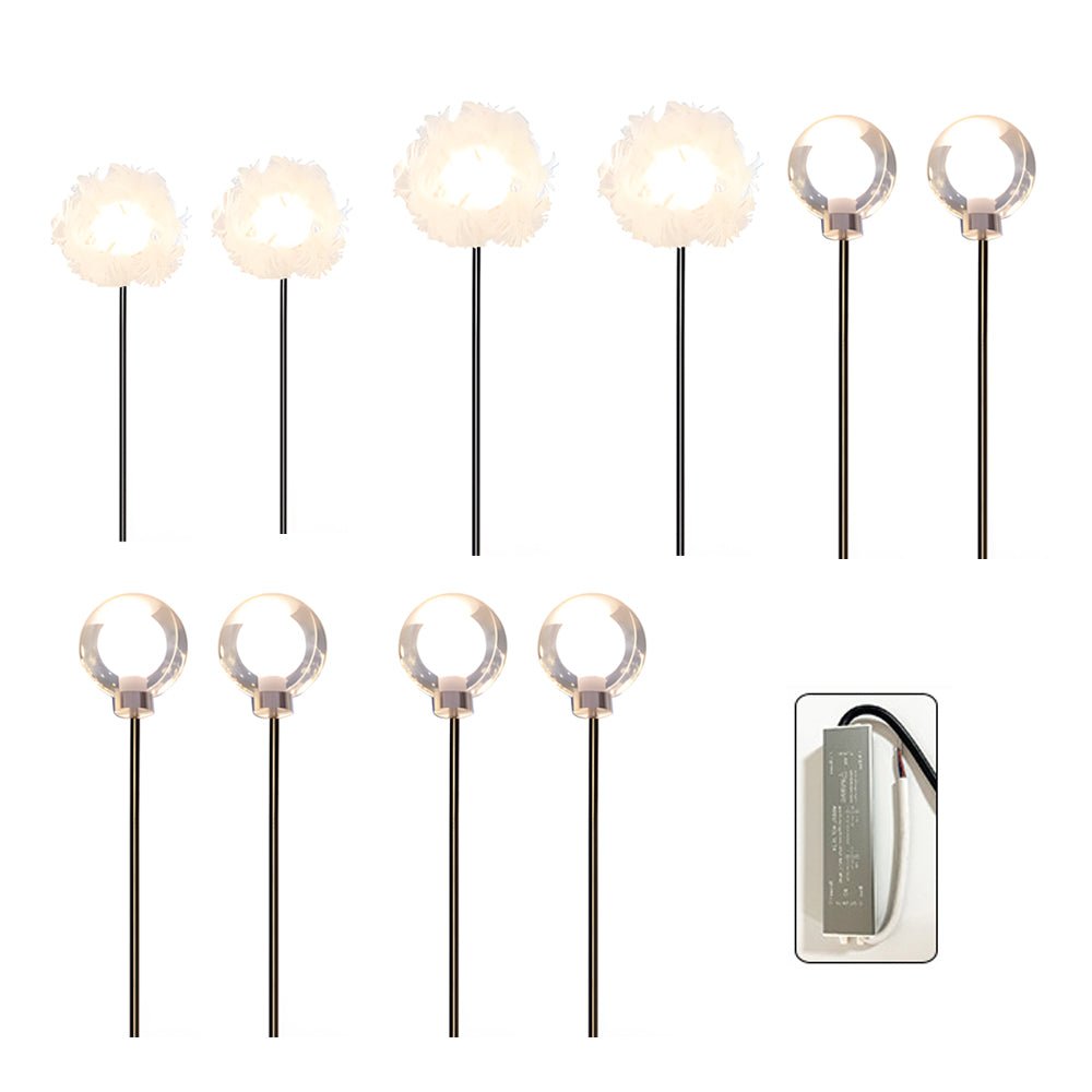 10-Piece Solar Dandelion LED Garden Pathway Lights Set