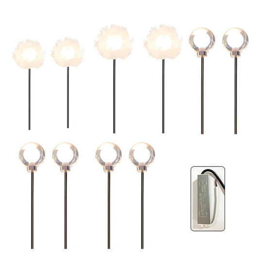 10-Piece Solar Dandelion LED Garden Pathway Lights Set
