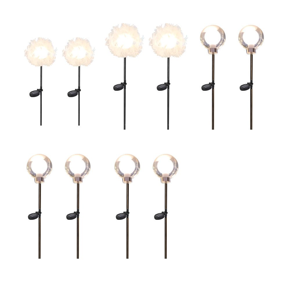 10-Piece Solar Dandelion LED Garden Pathway Lights Set