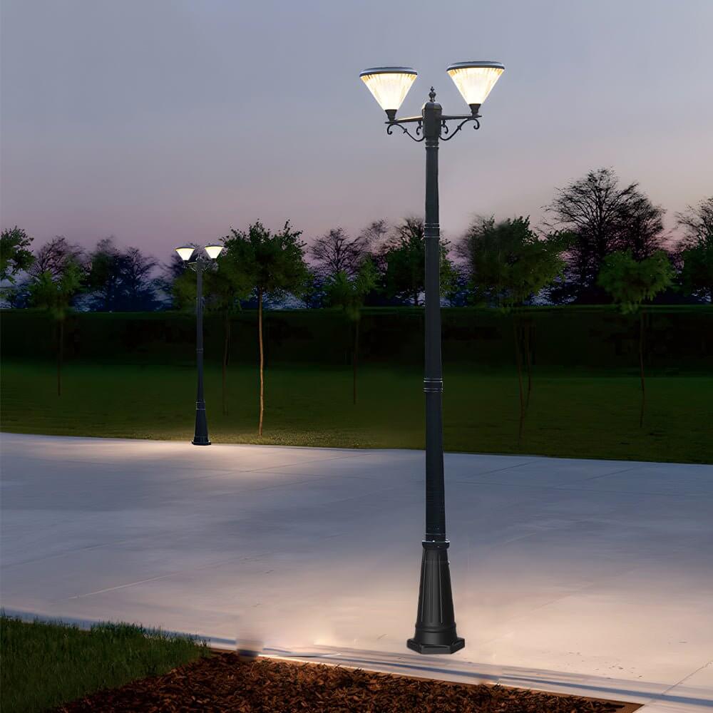 102-Inch Black Outdoor Street Light – 3-Head Post Lamp with Pole