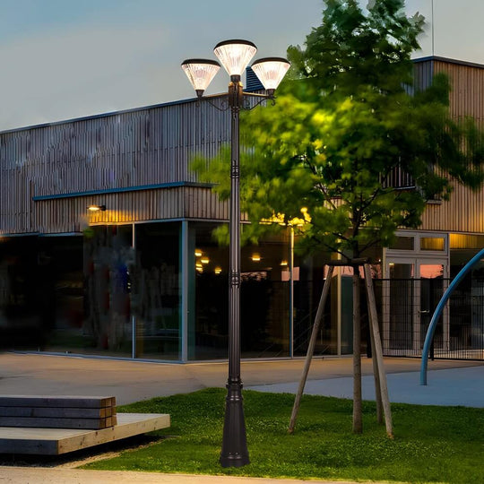 102-Inch Black Outdoor Street Light – 3-Head Post Lamp with Pole