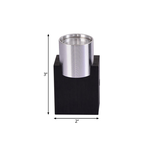 Aluminum LED Disco Pub Wall Light Fixture - Compact 3"/4.5" H | Silver | Vibrant Blue/Yellow/Purple Lighting