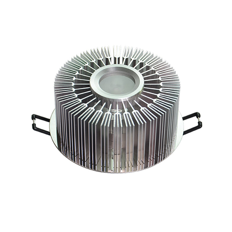 Simplicity Chrome RGB LED Ceiling Flush Mount Lamp with Round Aluminum Shade