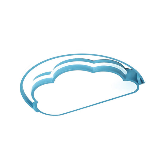 Cartoon LED Flush Mount Ceiling Light for Kids' Bedrooms - Available in Pink, White, and Blue