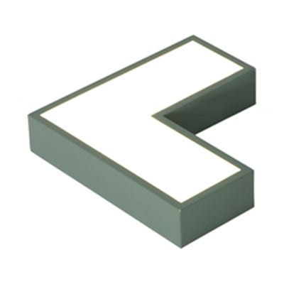 10"/14" Wide Flush Mount Arrow LED Ceiling Light Fixture in Minimalist Acrylic Grey/Yellow/Blue Design - White/Warm