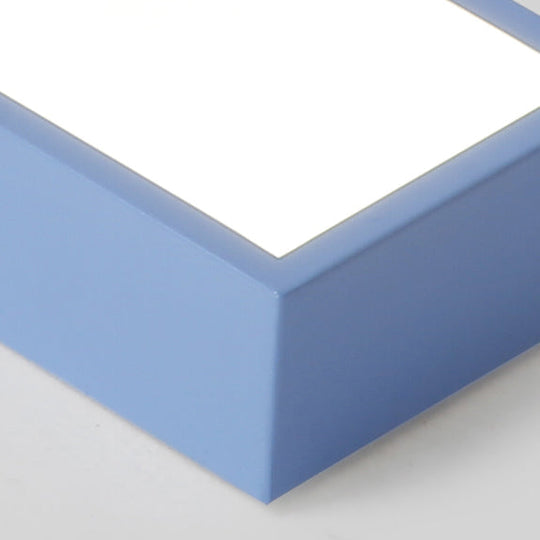 10"/14" Wide Flush Mount Arrow LED Ceiling Light Fixture in Minimalist Acrylic Grey/Yellow/Blue Design - White/Warm