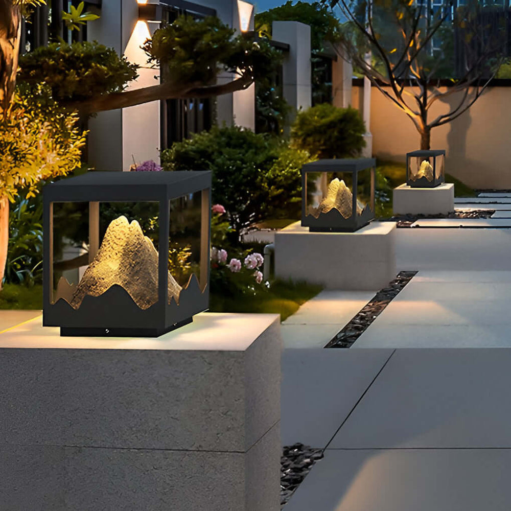 Outdoor Solar Waterproof Mountain Landscape Decorative Lighting Column Light