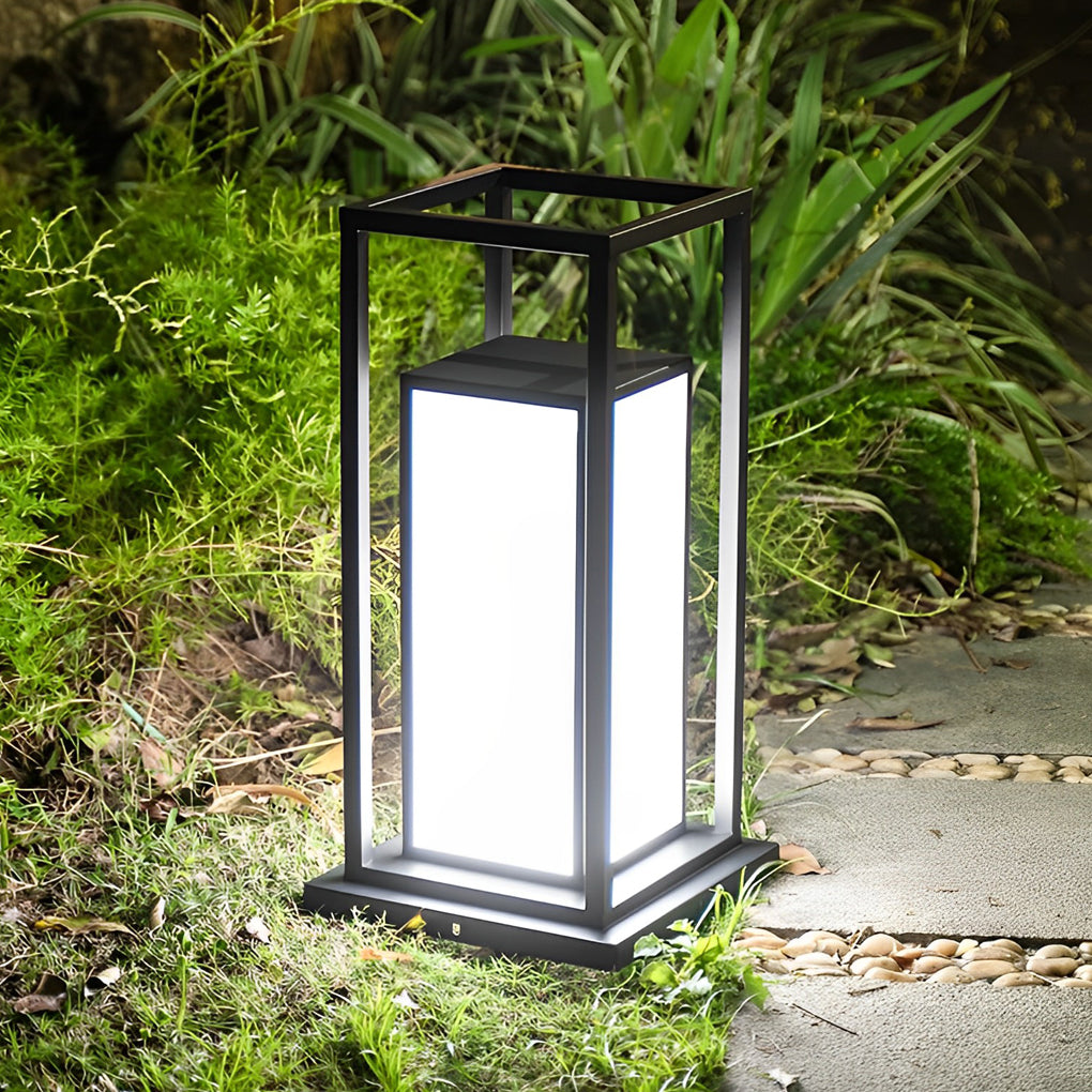 Outdoor Waterproof LED Solar Fence Post Lights Modern Pillar Lamp
