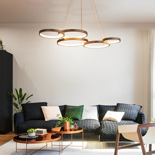 3 Rings Chandelier Dimmable Ceiling Light with Remote Control