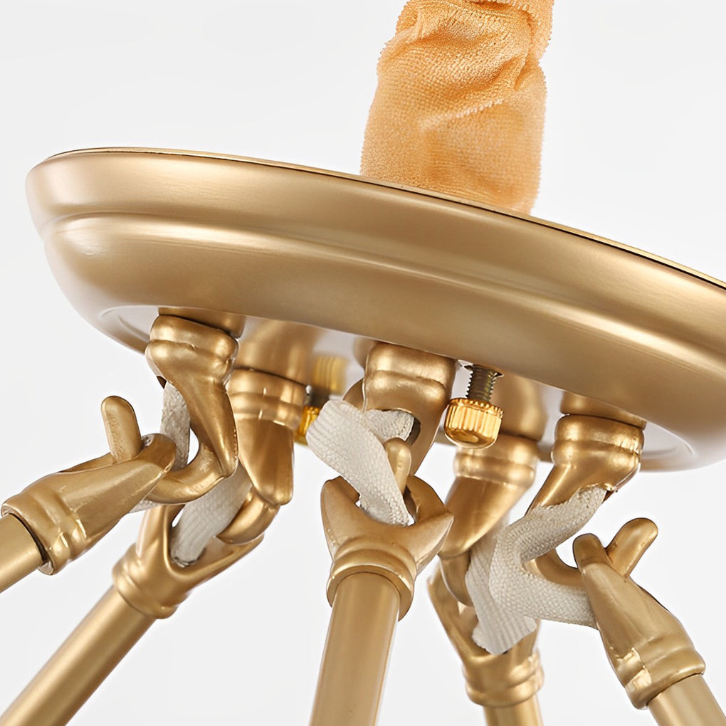 Round Metal Three Step Dimming Modern Rustic Crystal Chandelier