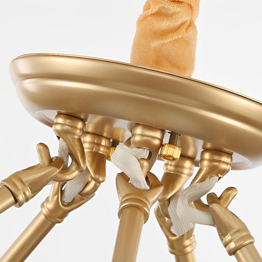 Round Metal Three Step Dimming Modern Rustic Crystal Chandelier