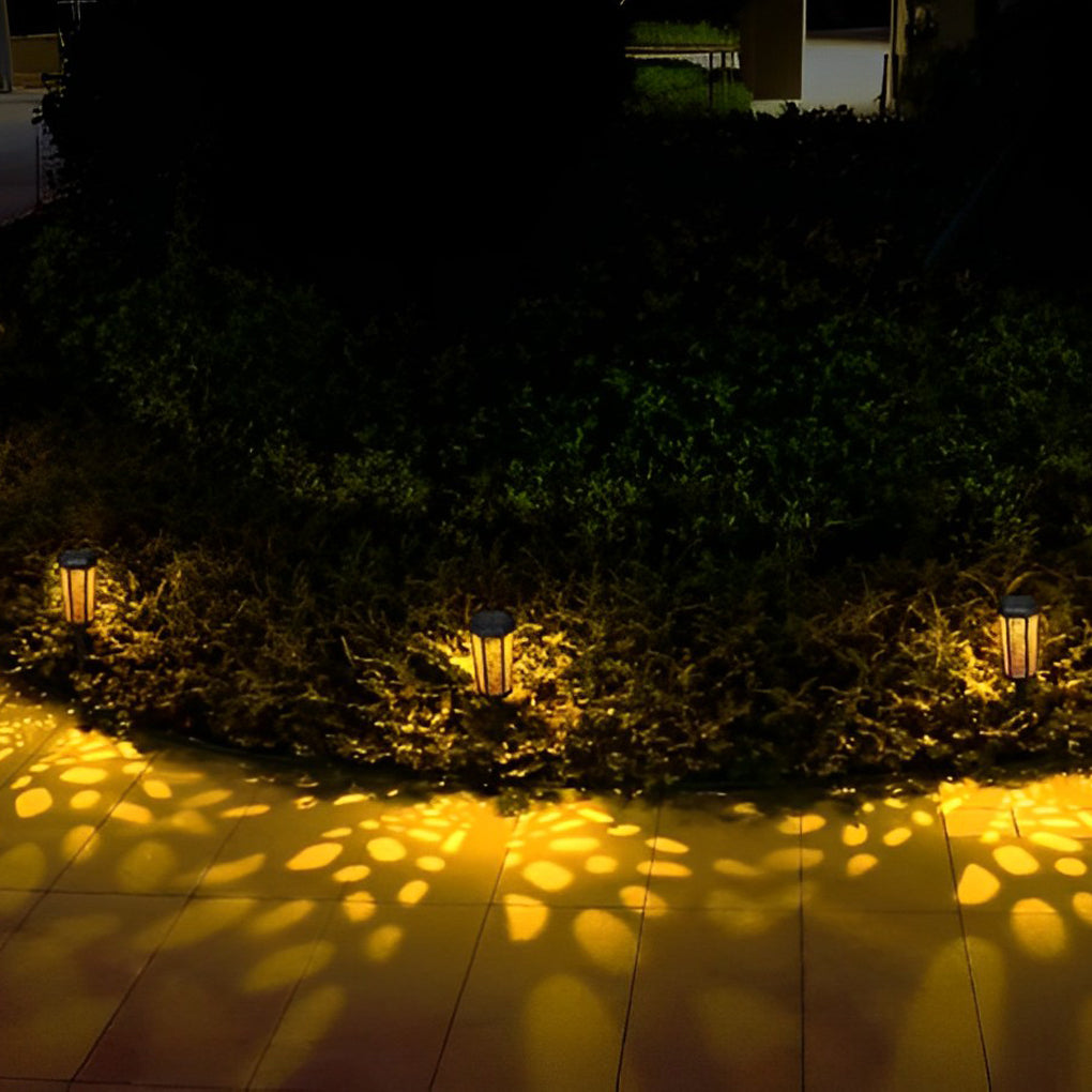 RGB Hexagon Hollow Outdoor Solar Stake Light Waterproof Landscape Lighting