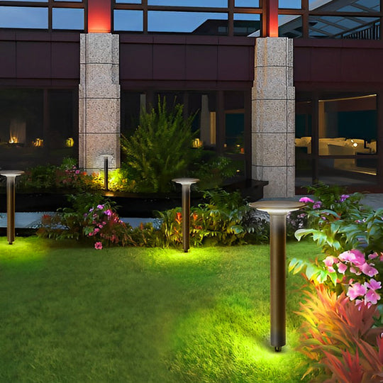 Round LED Solar Garden Light with Intelligent Light-Control & Waterproof Design