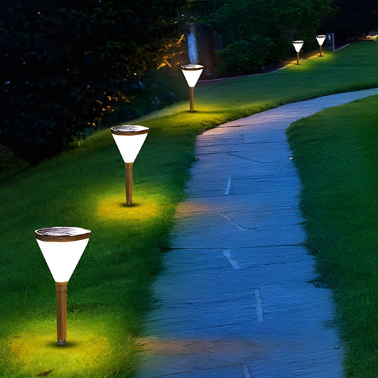 Cone-Shaped Solar LED Outdoor Pathway Light