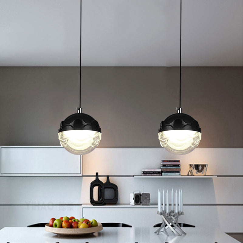 Sleek Black Acrylic Pendant Light with LED Down Lighting for Bedroom