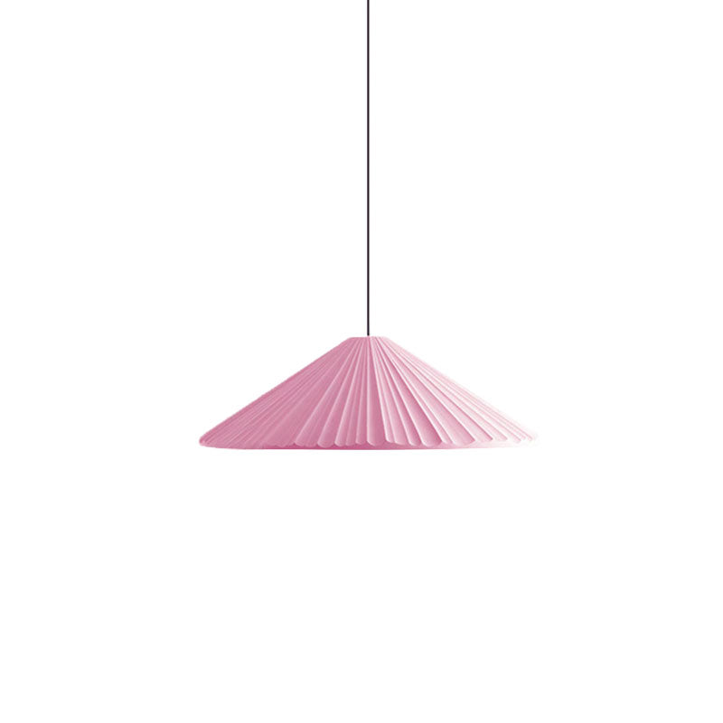 Nordic Style Ribbed Cone Pendant Light - White/Pink/Blue, 1 Light, Multiple Sizes - Living Room Hanging Lamp