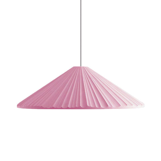 Nordic Style Ribbed Cone Pendant Light - White/Pink/Blue, 1 Light, Multiple Sizes - Living Room Hanging Lamp