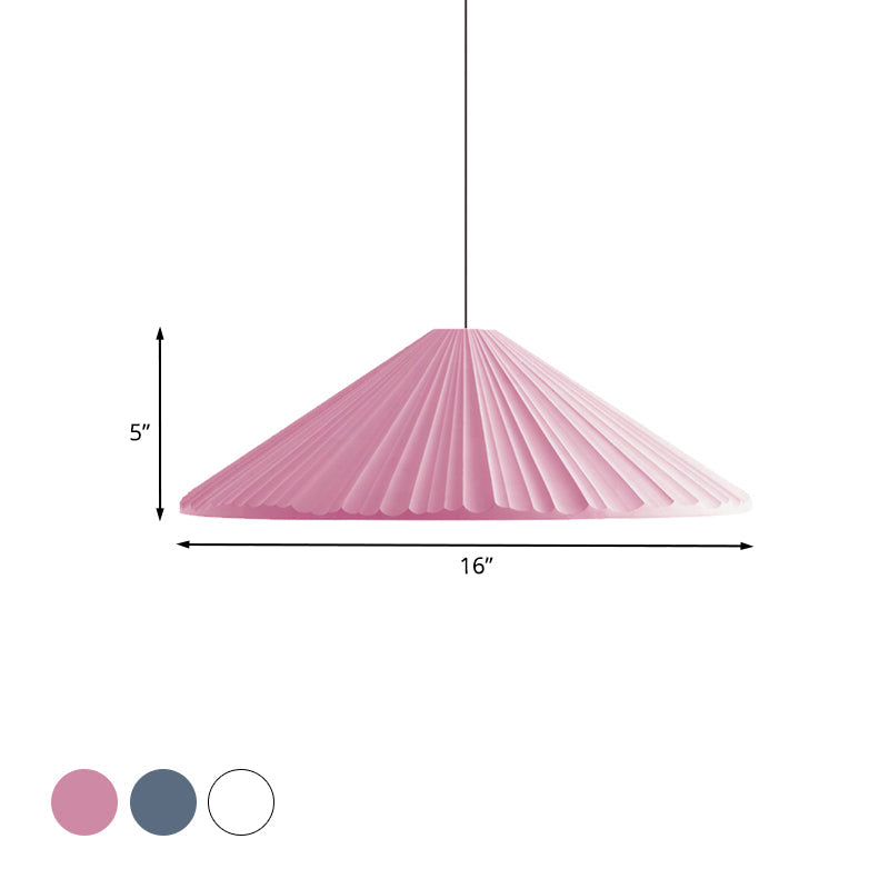 Nordic Style Ribbed Cone Pendant Light - White/Pink/Blue, 1 Light, Multiple Sizes - Living Room Hanging Lamp