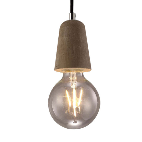 Cement Pendant Lamp - Open Bulb, Minimalist Style, 1-Light, Ideal for Cafes and Restaurants