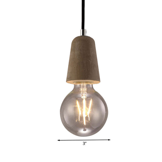 Cement Pendant Lamp - Open Bulb, Minimalist Style, 1-Light, Ideal for Cafes and Restaurants