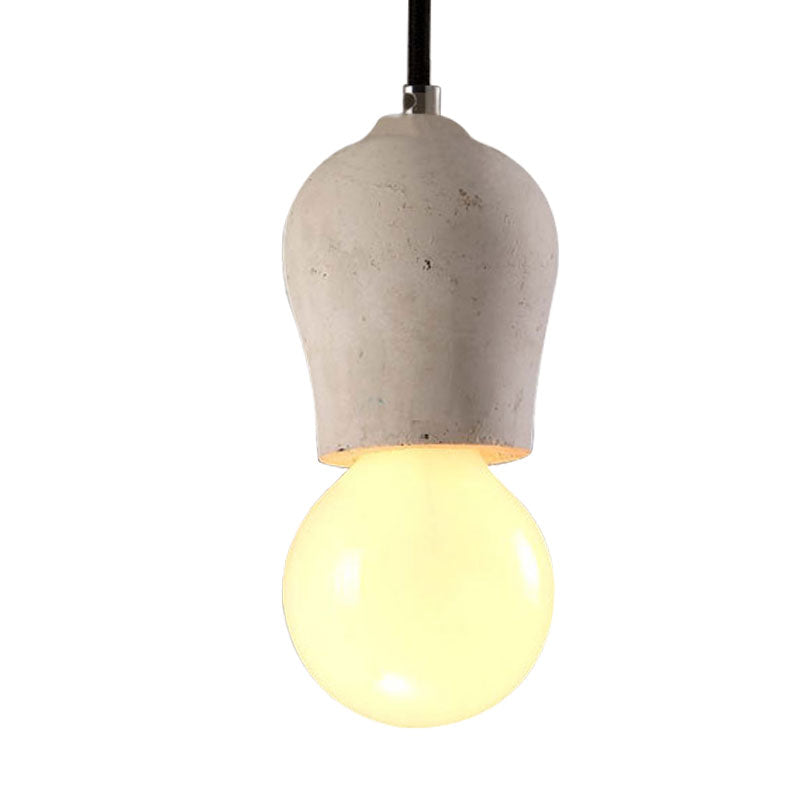 Cement Pendant Lamp - Open Bulb, Minimalist Style, 1-Light, Ideal for Cafes and Restaurants