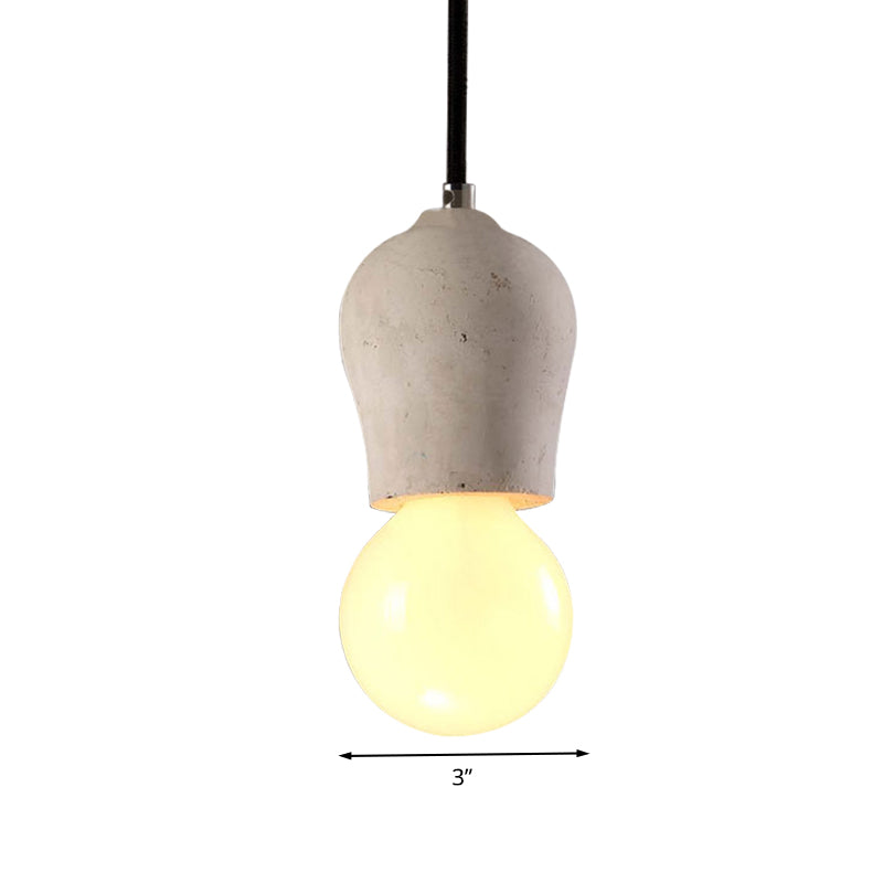 Cement Pendant Lamp - Open Bulb, Minimalist Style, 1-Light, Ideal for Cafes and Restaurants