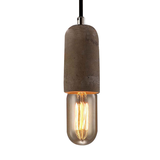 Cement Pendant Lamp - Open Bulb, Minimalist Style, 1-Light, Ideal for Cafes and Restaurants