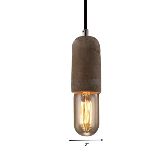 Cement Pendant Lamp - Open Bulb, Minimalist Style, 1-Light, Ideal for Cafes and Restaurants