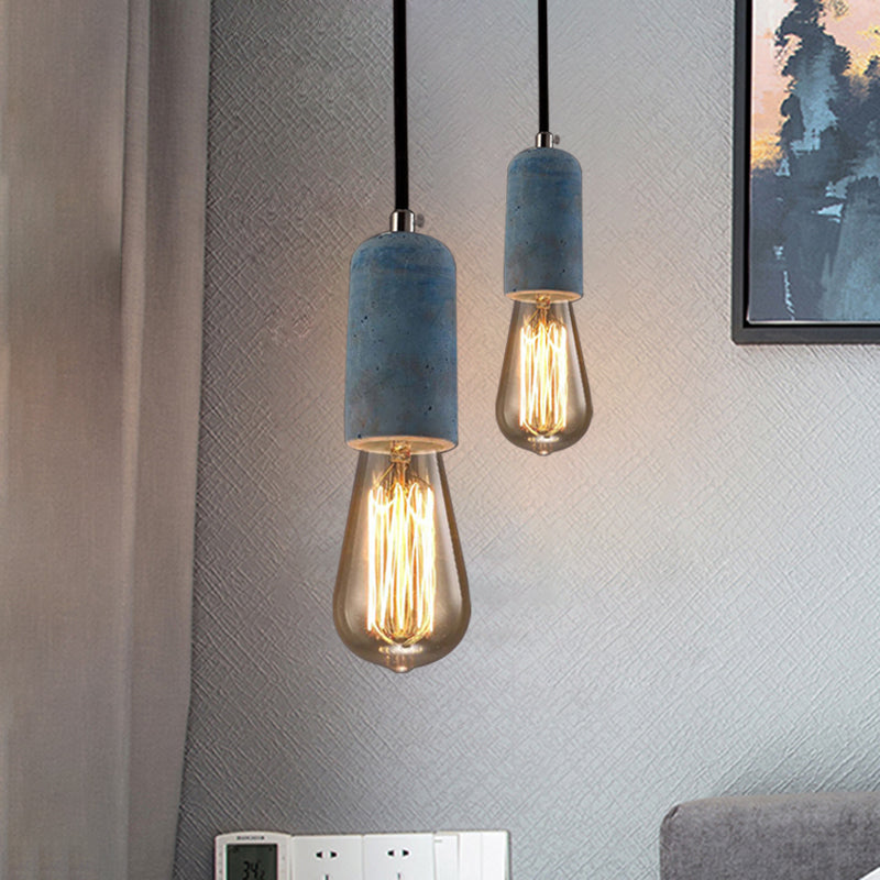 Cement Pendant Lamp - Open Bulb, Minimalist Style, 1-Light, Ideal for Cafes and Restaurants
