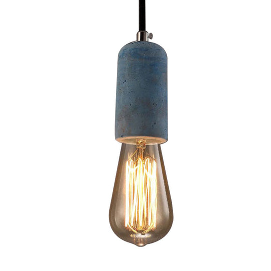 Cement Pendant Lamp - Open Bulb, Minimalist Style, 1-Light, Ideal for Cafes and Restaurants