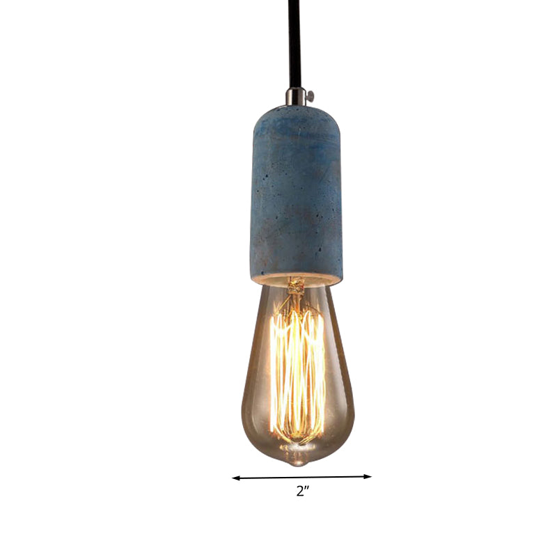 Cement Pendant Lamp - Open Bulb, Minimalist Style, 1-Light, Ideal for Cafes and Restaurants