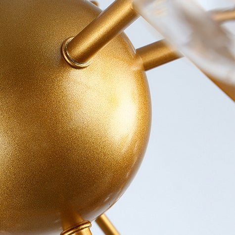 Modern Branching Chandelier with Clear Glass Ball Shades - 9/27 Bulbs - Black/White Ceiling Light Fixture