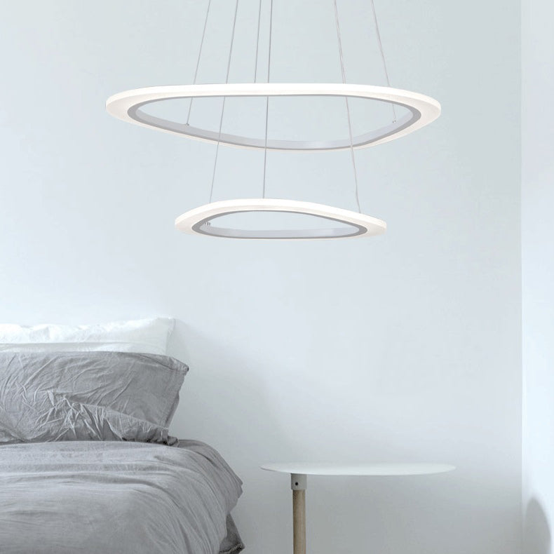 Modern LED Acrylic Triangle Ceiling Pendant Light Fixture - 1/2/3-Heads in Warm/White Light
