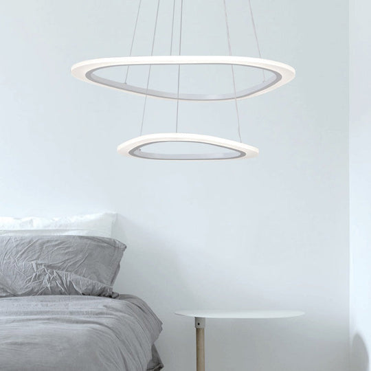 Modern LED Acrylic Triangle Ceiling Pendant Light Fixture - 1/2/3-Heads in Warm/White Light