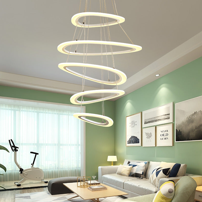 Modern LED Acrylic Triangle Ceiling Pendant Light Fixture - 1/2/3-Heads in Warm/White Light