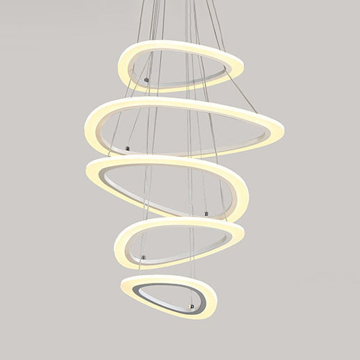 Modern LED Acrylic Triangle Ceiling Pendant Light Fixture - 1/2/3-Heads in Warm/White Light