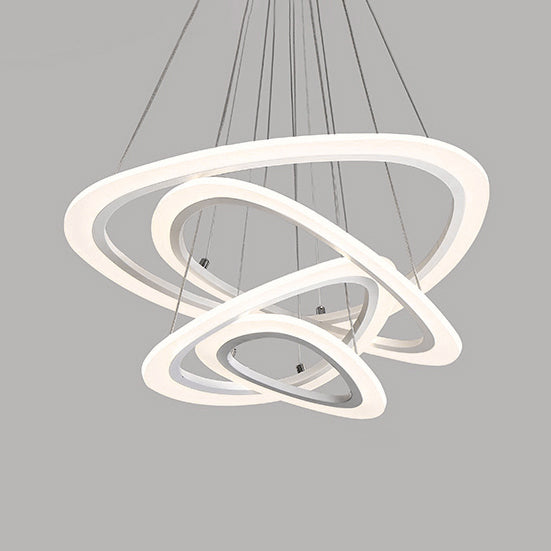 Modern LED Acrylic Triangle Ceiling Pendant Light Fixture - 1/2/3-Heads in Warm/White Light