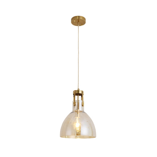 Cognac Glass Pendant: Modern Drop Ceiling Lamp, Ideal for Dining Room Suspension