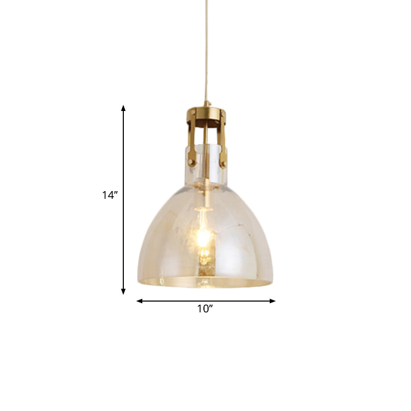 Cognac Glass Pendant: Modern Drop Ceiling Lamp, Ideal for Dining Room Suspension