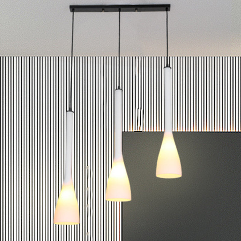 Contemporary 3-Bulb Glass Pendant Lamp for Dining Table