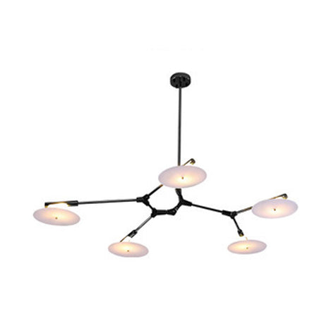Modern Black/Gold Chandelier for Living Room - 5/9/11 Lights, Disc Acrylic Shade