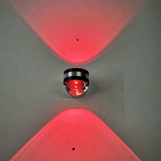 Mini Crystal LED Wall Lamp: Minimalist Chrome Sconce for Bedroom, Blue/Purple/Red Light