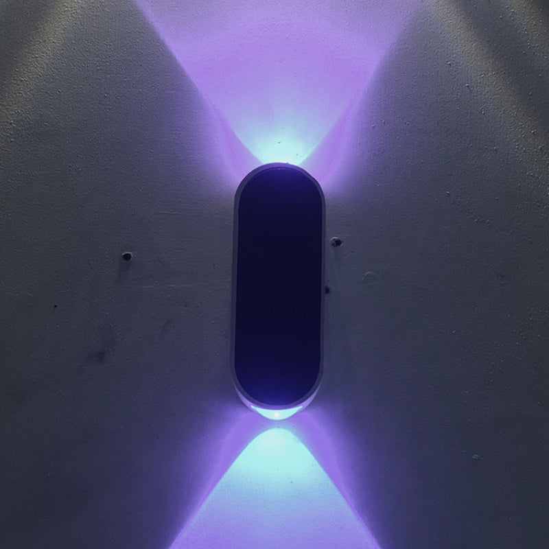 Modern LED Flush Wall Sconce - Simplicity Black & White Wall Lamp with Metal Shade in Vibrant Colors