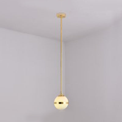 Modern Milk Glass Sphere Shade E27 Hanging Light in White for Dining Room