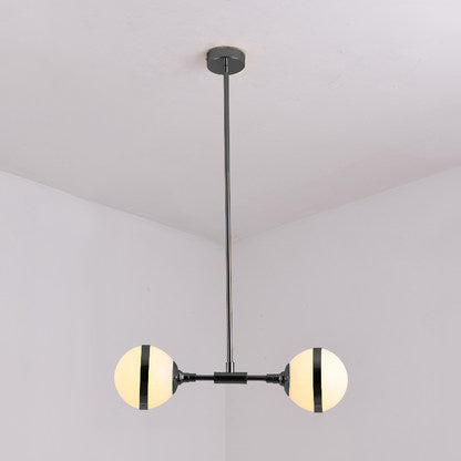 Modern Milk Glass Sphere Shade E27 Hanging Light in White for Dining Room