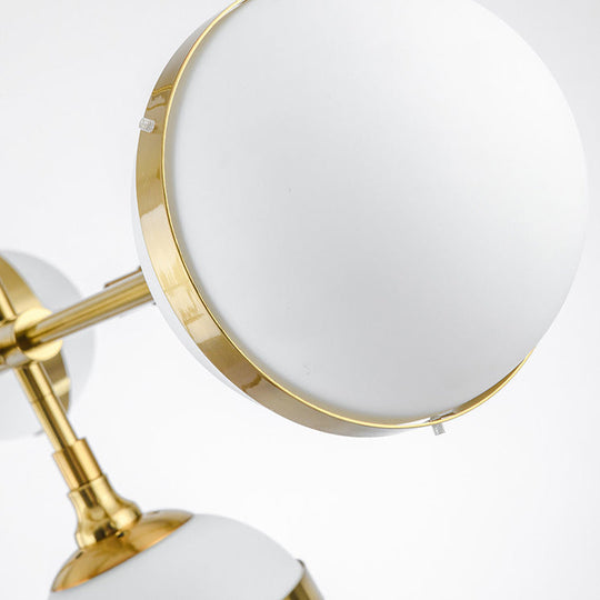 Modern Milk Glass Sphere Shade E27 Hanging Light in White for Dining Room