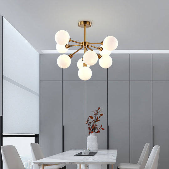 Modern White/Smoke Glass Bubble Pendant Light with 7/9 Lights - Perfect for Restaurants