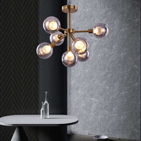 Modern White/Smoke Glass Bubble Pendant Light with 7/9 Lights - Perfect for Restaurants