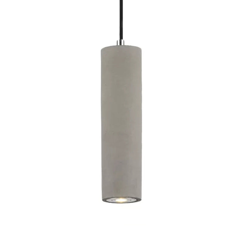 Nordic Style Tube Pendant Light in Grey - Warm/White Light